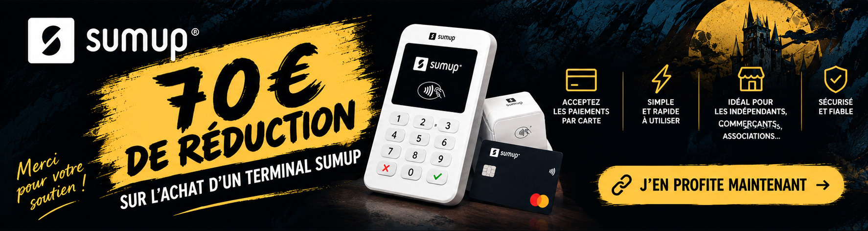SumUp : 100 € de réduction sur l'achat d'un terminal