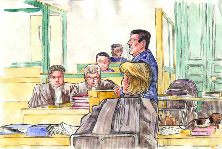 raoul douglas raoul_douglas dessin illustration bande dessinée tribunal portrait justice